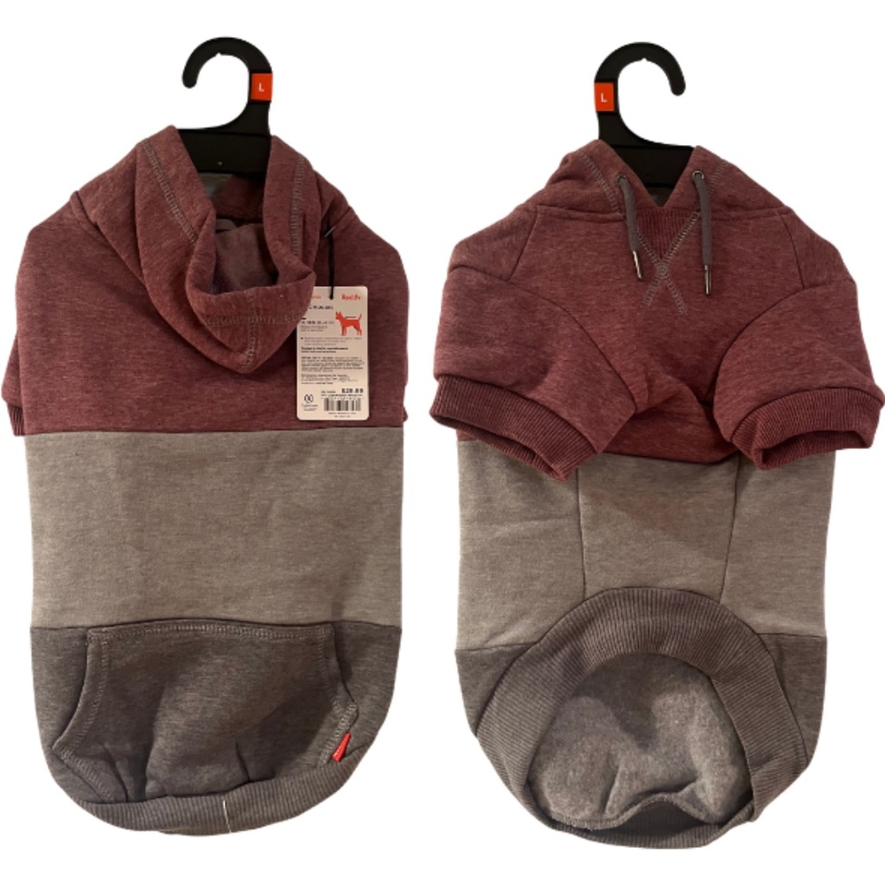 Reddy Burgundy & Grey Dog Hoodie